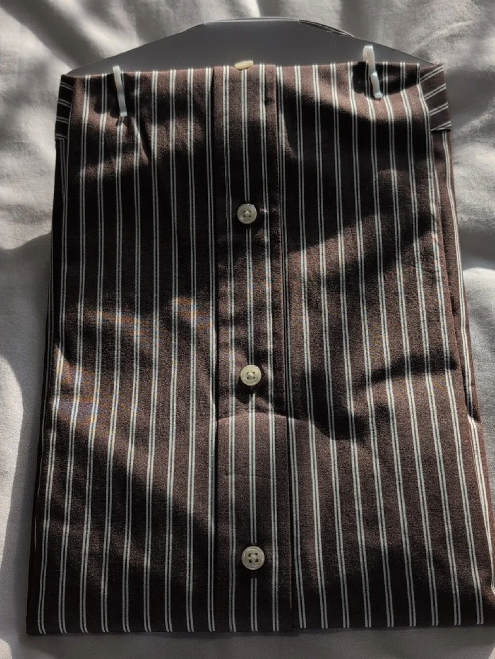 Polo by Ralph Lauren Brown and White Striped Dress Shirt